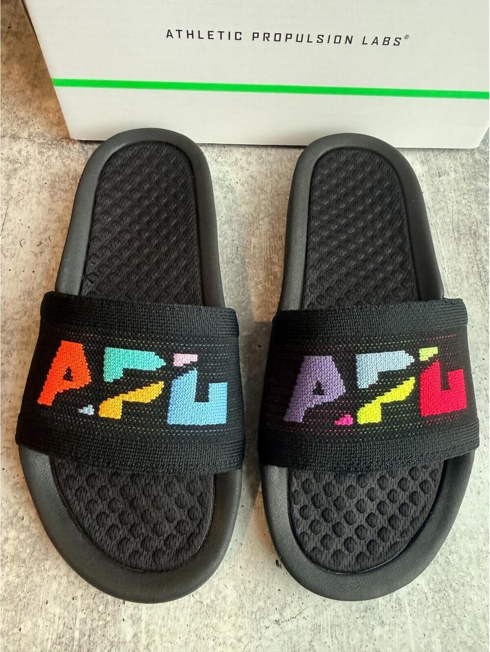 APL Women's BL Techloom Black Multi Blocked  Slides EU 36 US 6   RARE